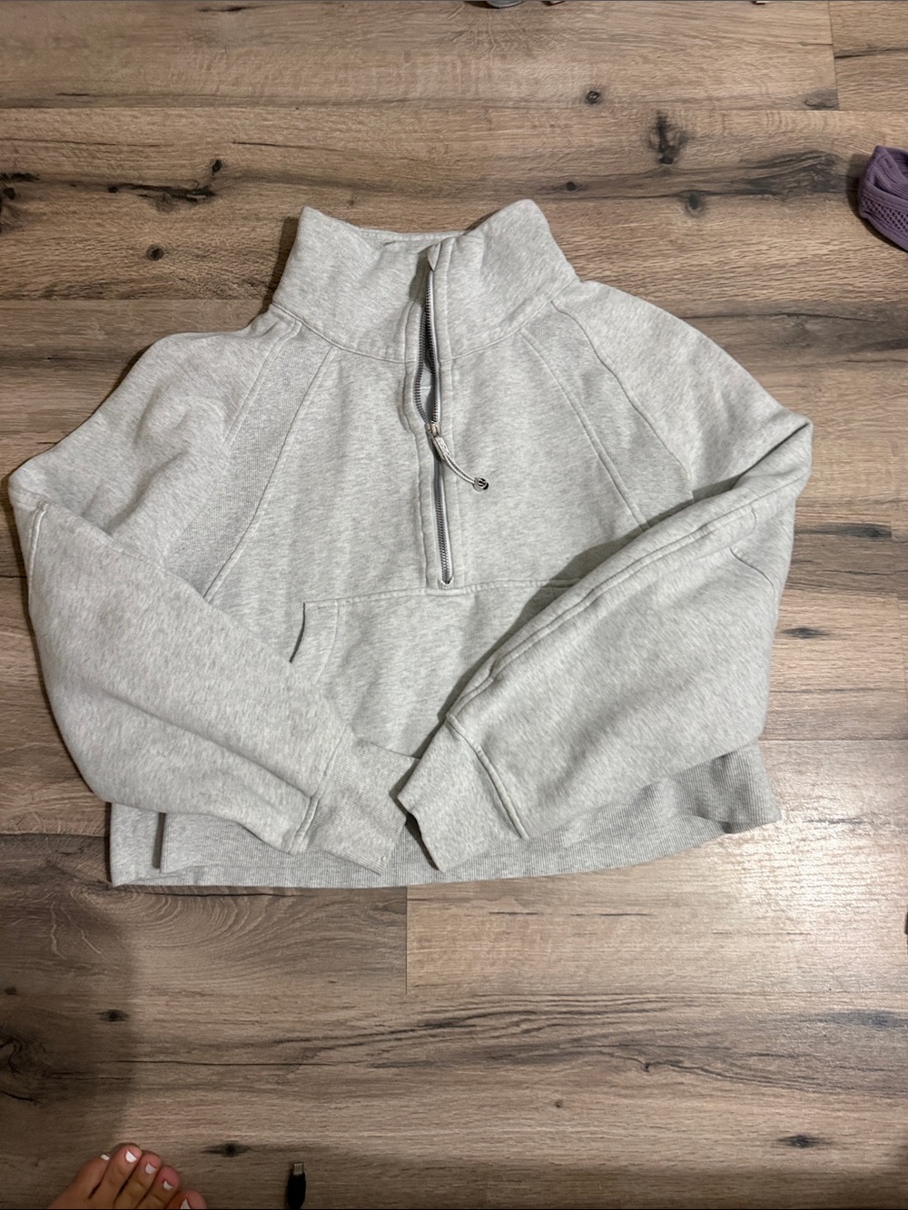 lululemon athletica Light Gray Half-Zip Funnel Neck Sweater